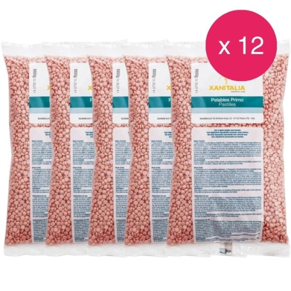 Pack 12 cires Pelables Roses Pastilles Xanitalia 1kg Pack 12 cires Pelables Roses Pastilles Xanitalia 1kg