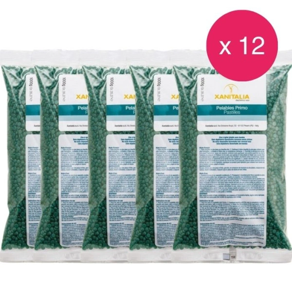 Pack 12 cires Pelables Vertes Chlorophylle Pastilles Xanitalia 1000 Grs Pack 12 cires Pelables Vertes Chlorophylle Pastilles Xanitalia 1000 Grs