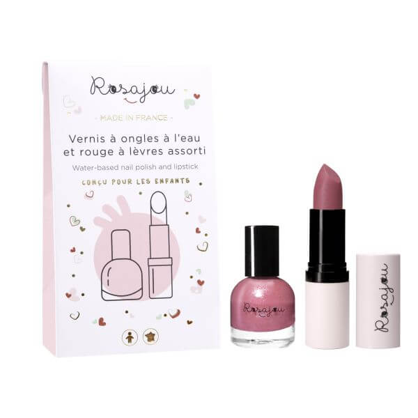 Duo de Batom e Verniz de Unhas Vegan combinados Rubi Rosajou