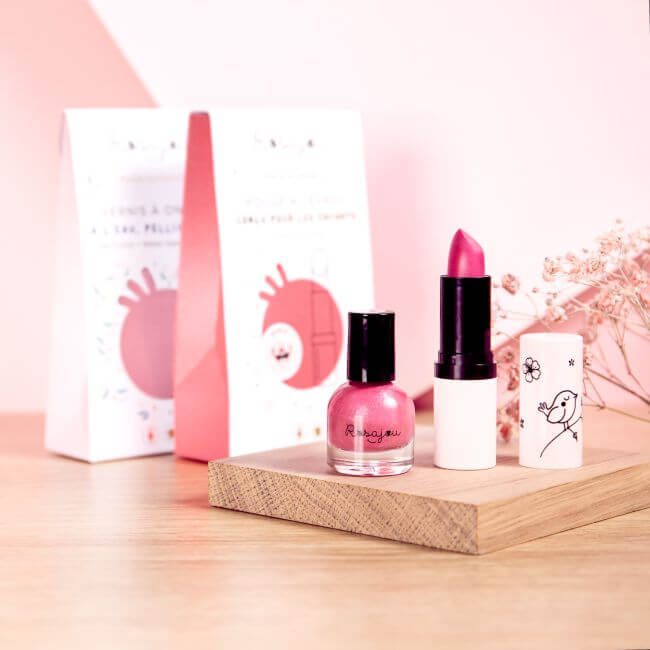 Duo Rossetto e smalto abbinato Vegan Rubino Rosajou
