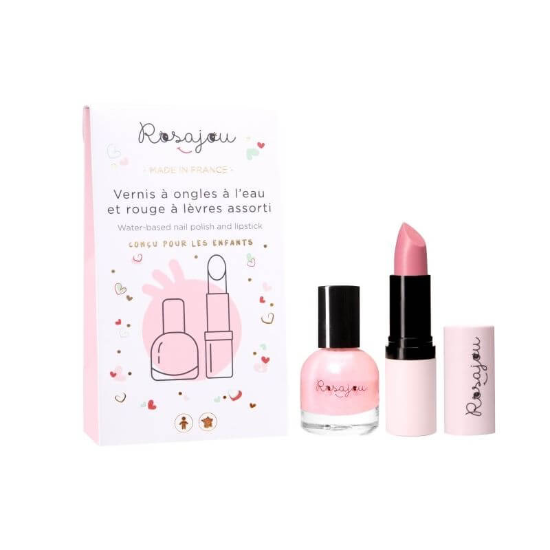 Duo de batom e verniz de unhas vegan combinados Ballerine Rosajou