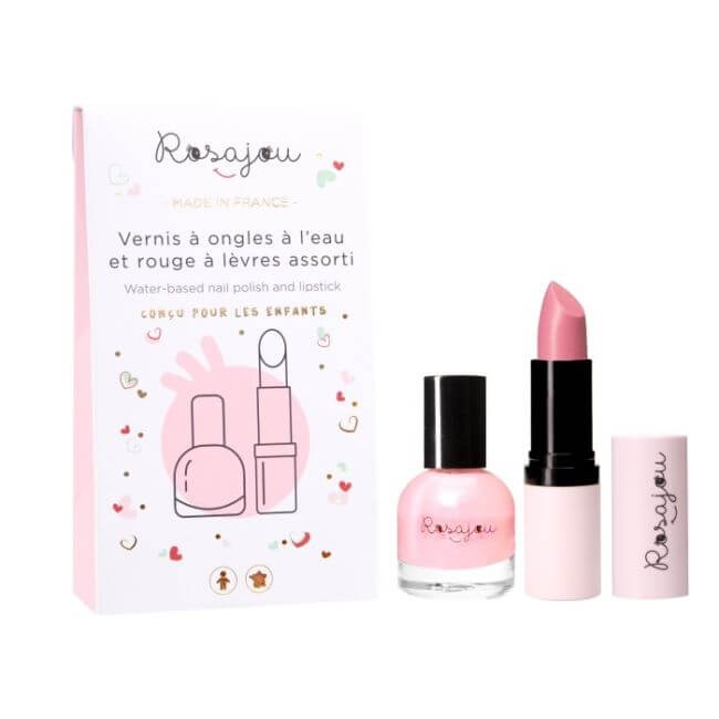 Duo de batom e verniz de unhas vegan combinados Ballerine Rosajou