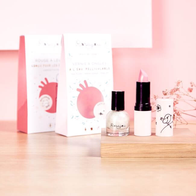 Duo de batom e verniz de unhas vegan combinados Ballerine Rosajou