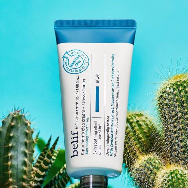 Creme cicatrizante Aqua Bomb Cica Cream Stress Shooter Belif 50ml
