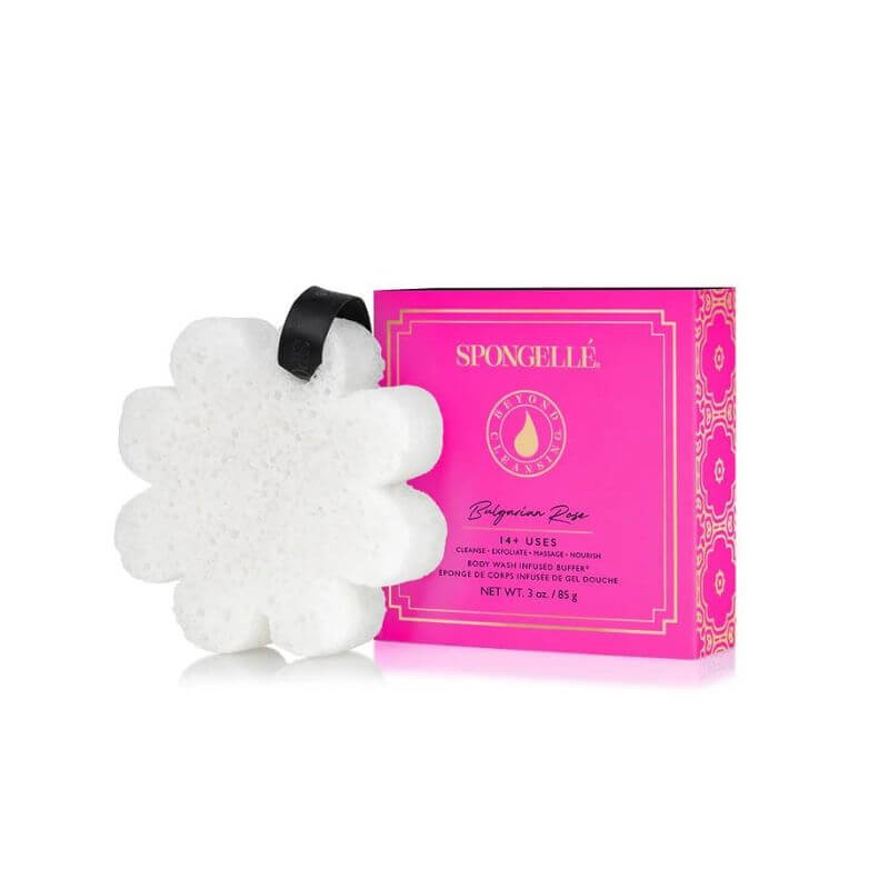 Exfoliërende spons doordrenkt met White Flower Bulgarian Rose Spongellé