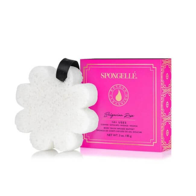 Exfoliërende spons doordrenkt met White Flower Bulgarian Rose Spongellé