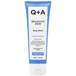 Gel de ducha exfoliante con Ácido Salicílico Q+A de 250 ml.