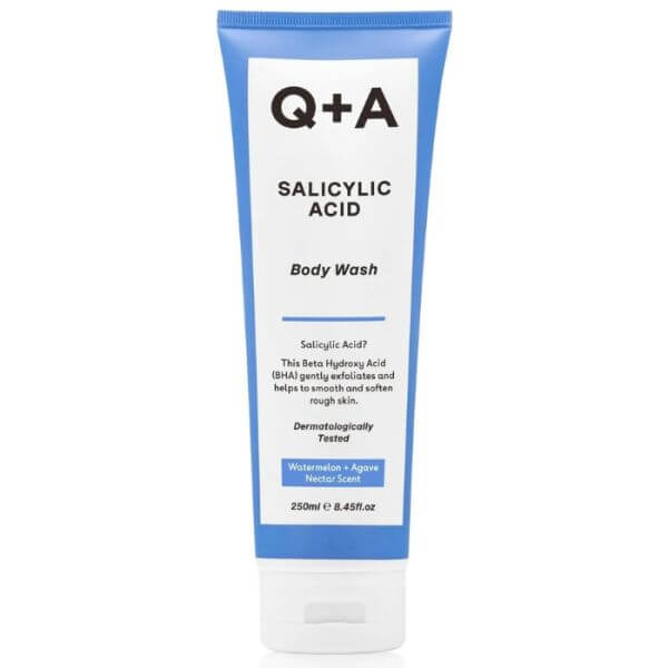 Gel de duche esfoliante com Ácido Salicílico Q+A 250ml