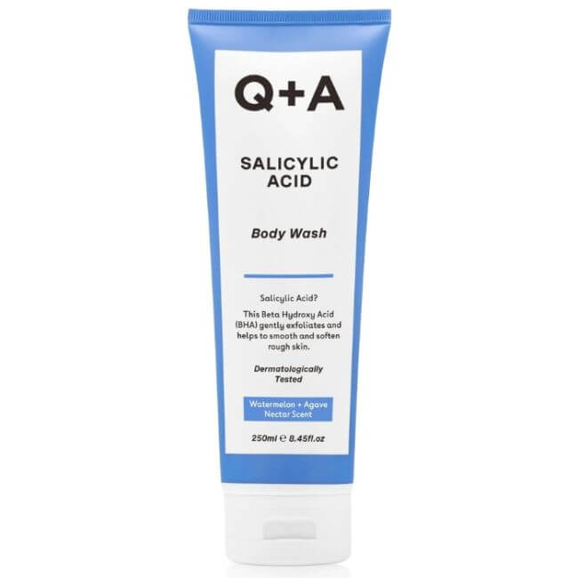 Gel de duche esfoliante com Ácido Salicílico Q+A 250ml