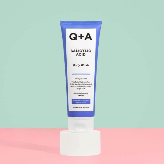 Gel de duche esfoliante com Ácido Salicílico Q+A 250ml