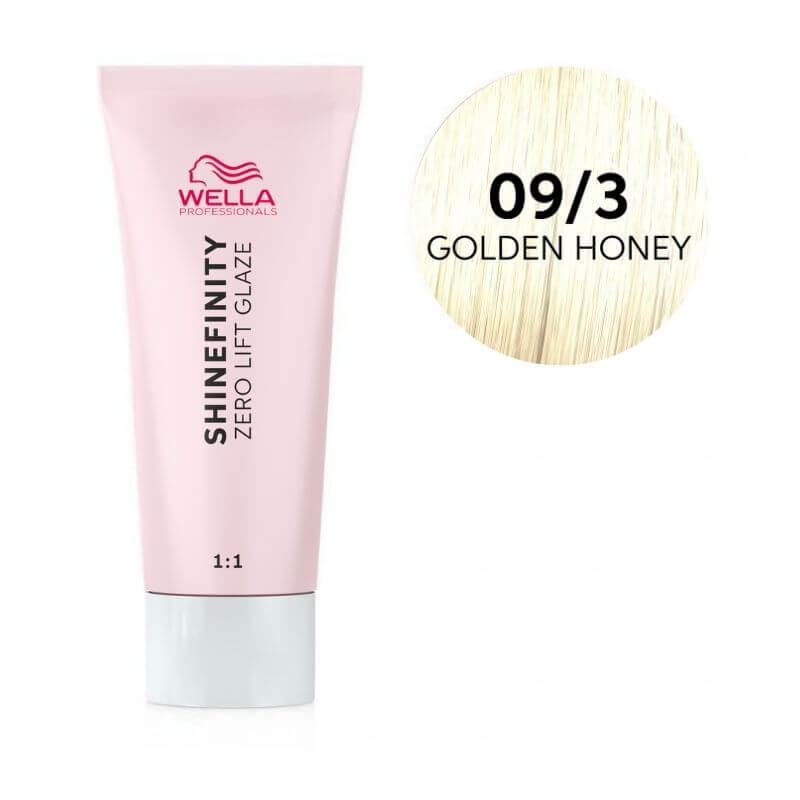 Coloração gloss Shinefinity 09/3 Golden Honey da Wella, 60ML.