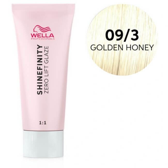 Coloração gloss Shinefinity 09/3 Golden Honey da Wella, 60ML.