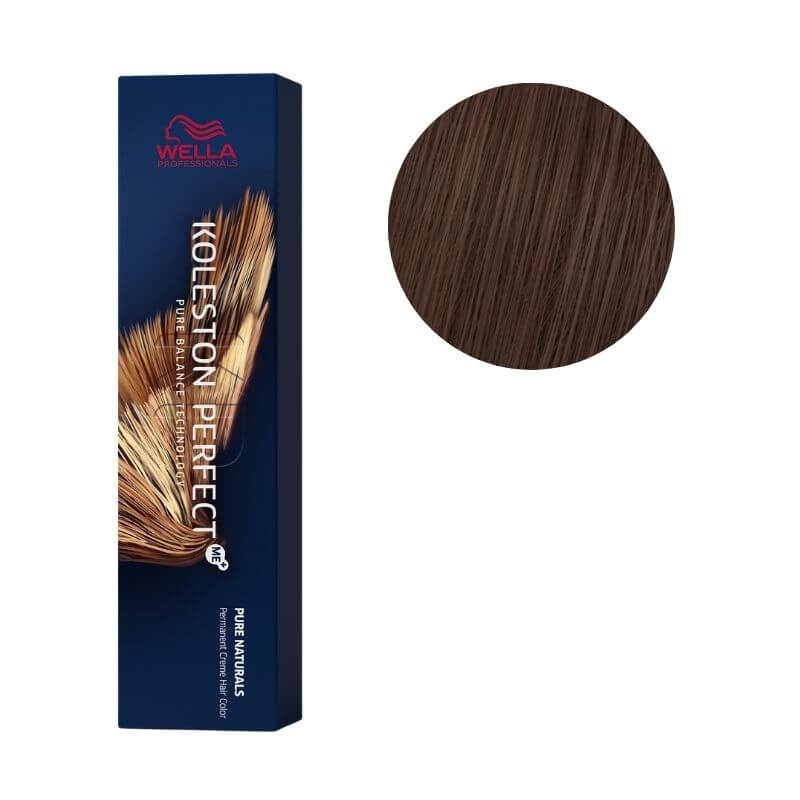 Coloração Koleston Perfect ME+ Pure Naturals KP 5/05 Castanho Claro Natural Acaju Wella 60ML