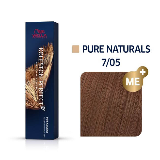 Koleston Perfect ME+ Pure Naturals KP 7/05 Middenblonde Natuurlijke Mahonie Wella 60ML