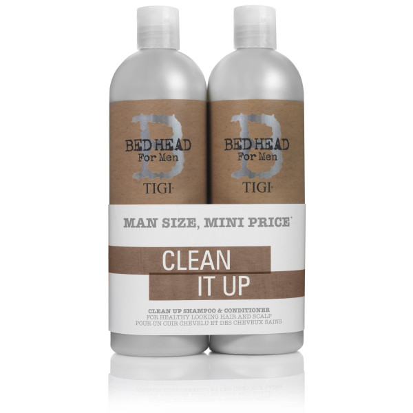 Pack Clean Up Shampooing + Conditionner Tigi Bed Head for Men - 2x750ML Pack Clean Up Shampooing + Conditionner Tigi Bed Head for Men - 2x750ML