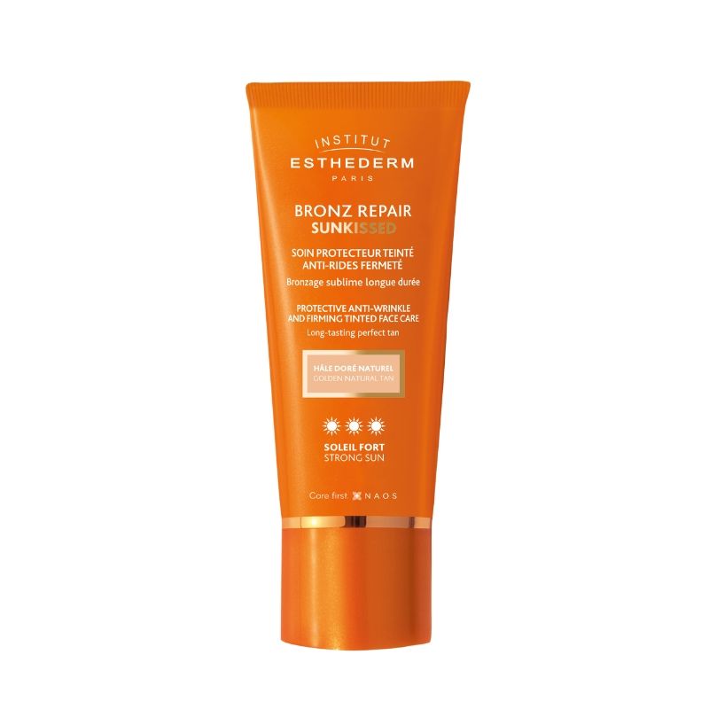 Zonnebrandcrème tegen rimpels Bronz Repair Sunkissed Solaire Fort met natuurlijke gouden teint Esthederm 50ml