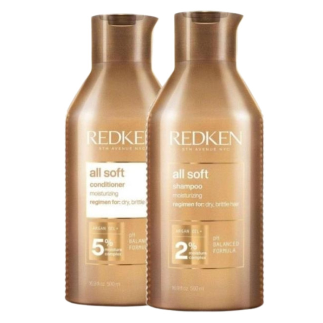 Duo hydraterende shampoo voor droog haar All Soft Redken 2x500ML