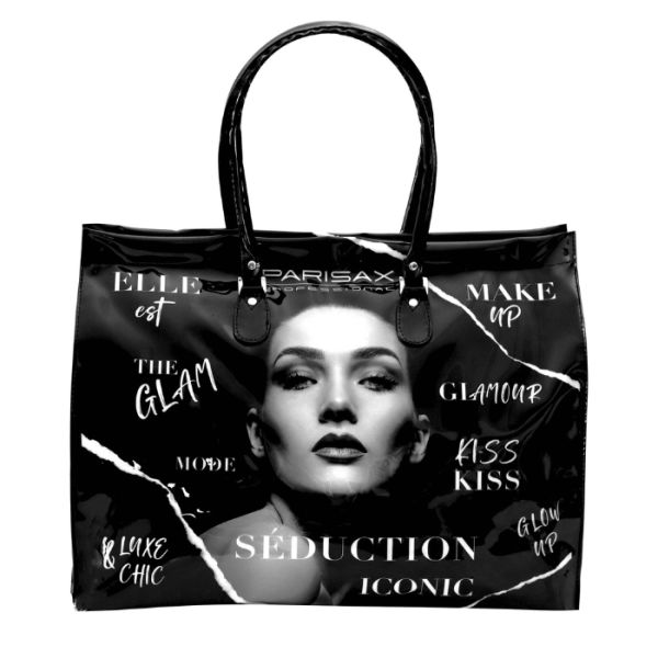 Saco de vinil PARISAX Iconic preto, tamanho grande, 50 cm de comprimento, 18 cm de largura e 40 cm de altura. Saco de vinil PARISAX Iconic preto, tamanho grande, 50 cm de comprimento, 18 cm de largura e 40 cm de altura.