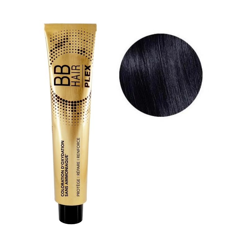 Oxidatiekleuring BBHair Plex zonder ammoniak nr. 1.10 Blauw Zwart Générik 100ml.