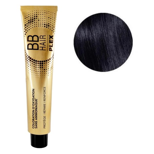 Oxidatiekleuring BBHair Plex zonder ammoniak nr. 1.10 Blauw Zwart Générik 100ml.