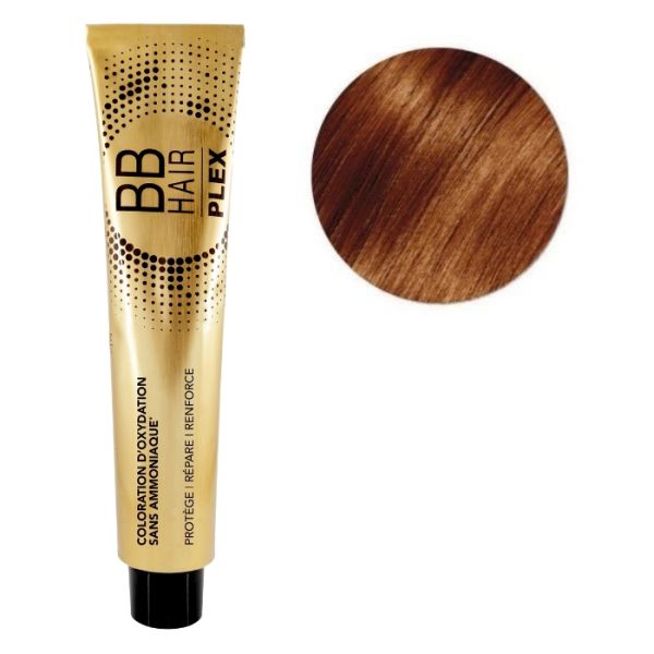 Kleurbehandeling zonder ammoniak BBHair Plex oxidatie nr. 7.43 Koperblond Goud Générik 100 ml.
