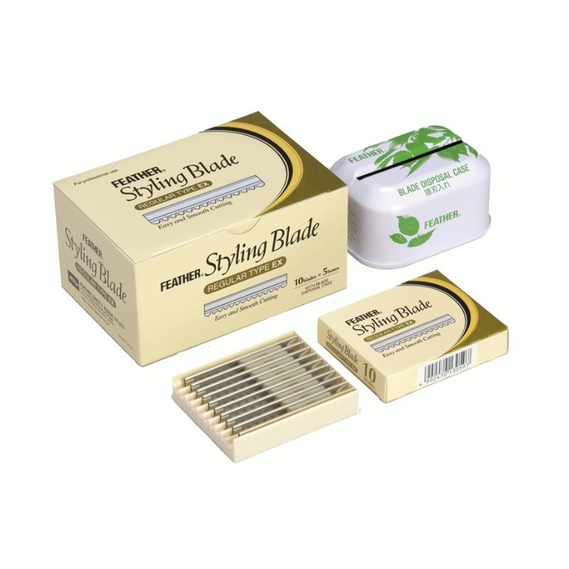 Caixa de 5 Pacotes de 10 Lâminas Feather Regular EX Type Caixa de 5 Pacotes de 10 Lâminas Feather Regular EX Type
