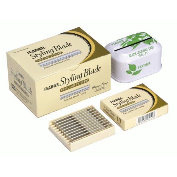 Caixa de 5 Pacotes de 10 Lâminas Feather Regular EX Type Caixa de 5 Pacotes de 10 Lâminas Feather Regular EX Type