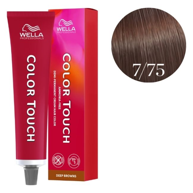 Coloración Color Touch Deep Browns Rubia Media Castaño Caoba 7/75 Wella 60ml