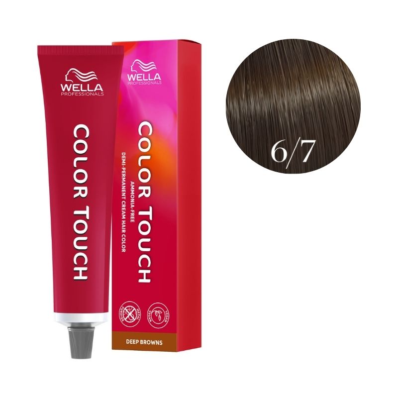 Coloración Color Touch Deep Browns en Rubio Oscuro Marrón 6/7 de Wella, 60ml.