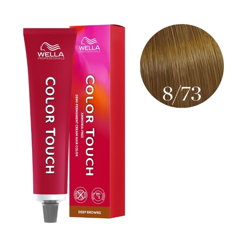 Coloración Color Touch Deep Browns Rubio Claro Marrón Dorado 8/73 Wella 60ml
