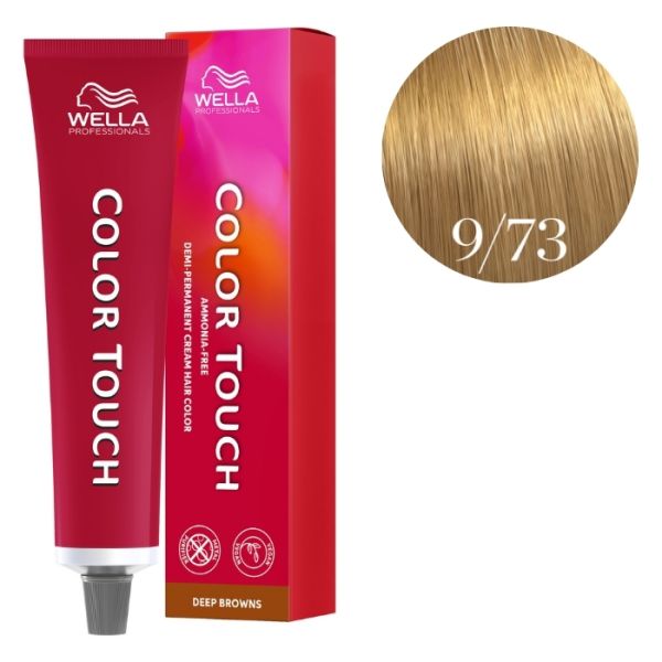 Kleuring Color Touch Diepe Bruine Blond Zeer Licht Goud 9/73 Wella 60ml Kleuring Color Touch Diepe Bruine Blond Zeer Licht Goud 9/73 Wella 60ml