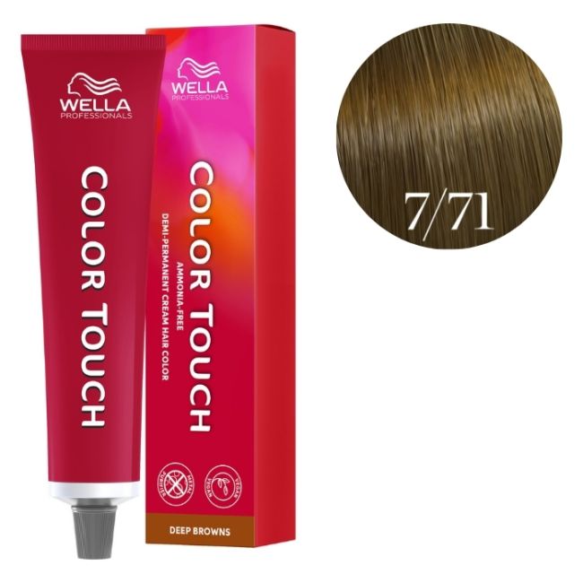 Coloración Color Touch Deep Browns Rubio Medio Marrón Ceniza 7/71 Wella 60ml