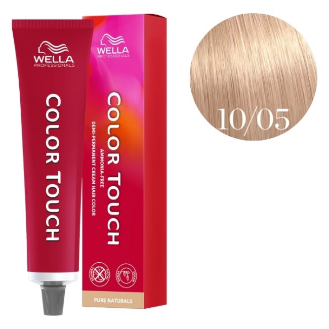 Kleuring Color Touch Pure Naturals Zeer Zeer Licht Natuurlijk Mahonie Blond 10/05 Wella 60ml