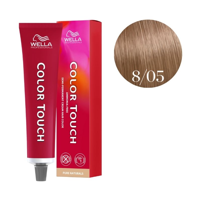 Kleuring Color Touch Pure Naturals Licht Natuurlijk Mahonieblond 8/05 Wella 60 ml