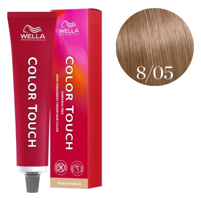 Kleuring Color Touch Pure Naturals Licht Natuurlijk Mahonieblond 8/05 Wella 60 ml