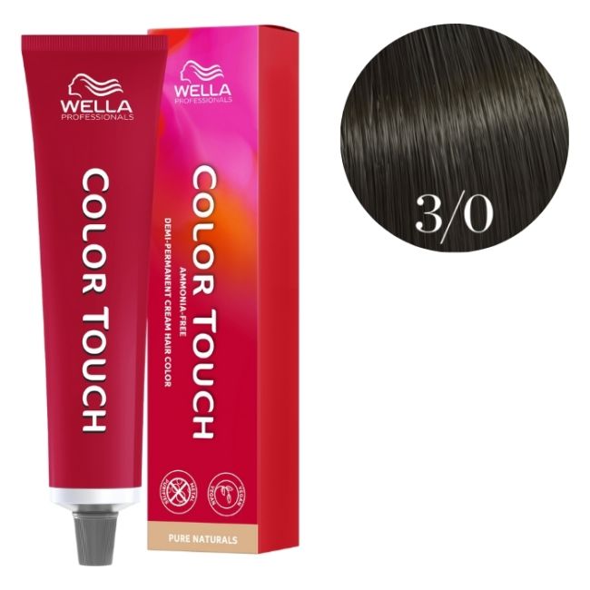 Kleuring Color Touch Pure Naturals Donker Natuurlijk Bruin 3/0 Wella 60ml