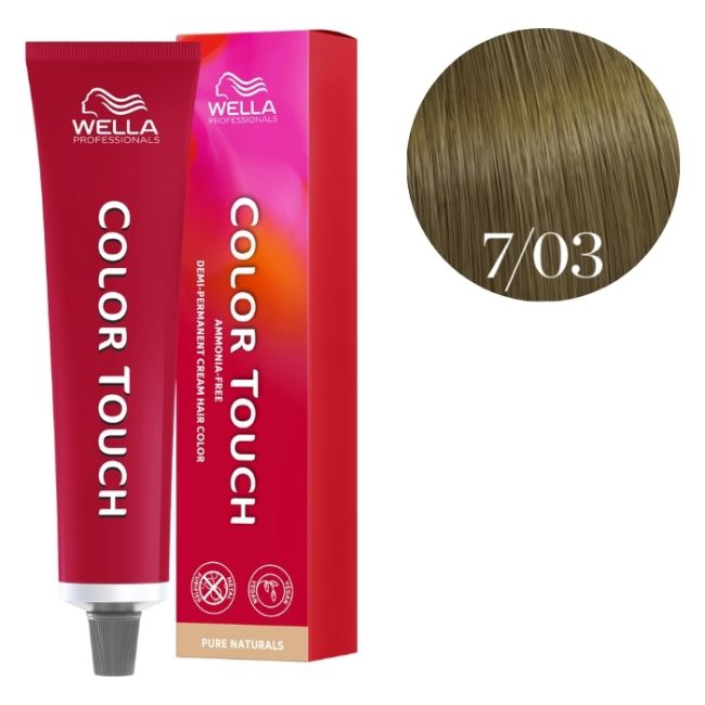 Kleuring Color Touch Pure Naturals Middenblond Natuurlijk Goud 7/03 Wella 60ml