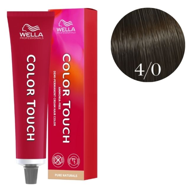 Coloración Color Touch Pure Naturals Castaño Medio Natural 4/0 Wella 60ml