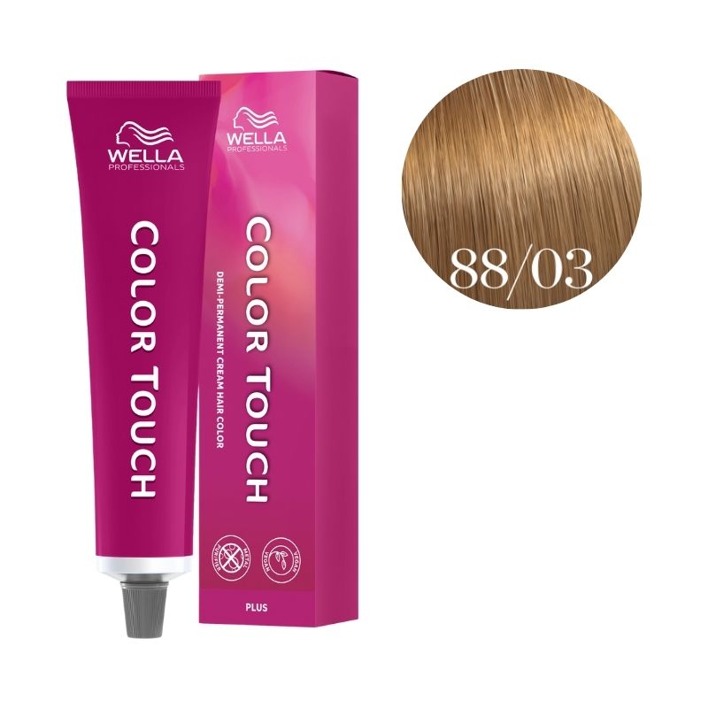 Coloración Color Touch Plus Rubio Claro Intenso Natural Dorado 88/03 Wella 60ml