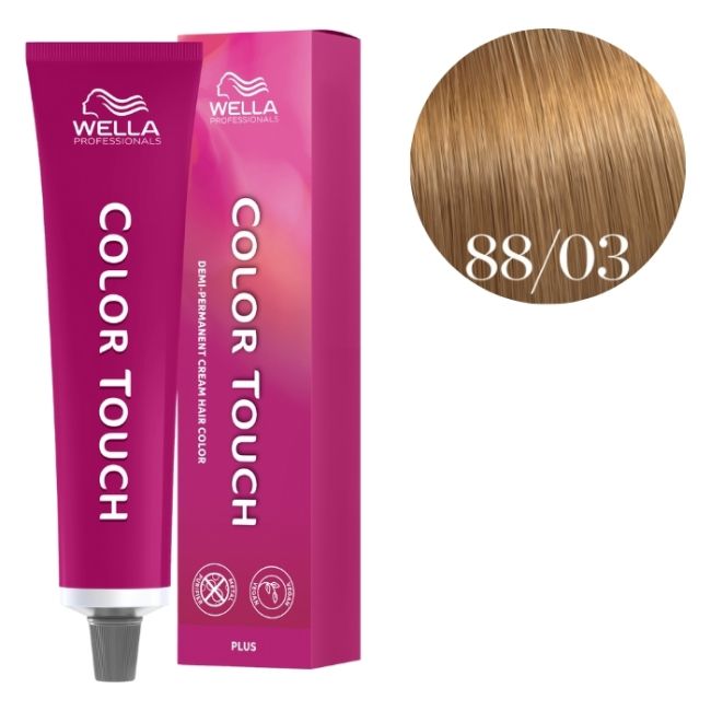 Coloración Color Touch Plus Rubio Claro Intenso Natural Dorado 88/03 Wella 60ml