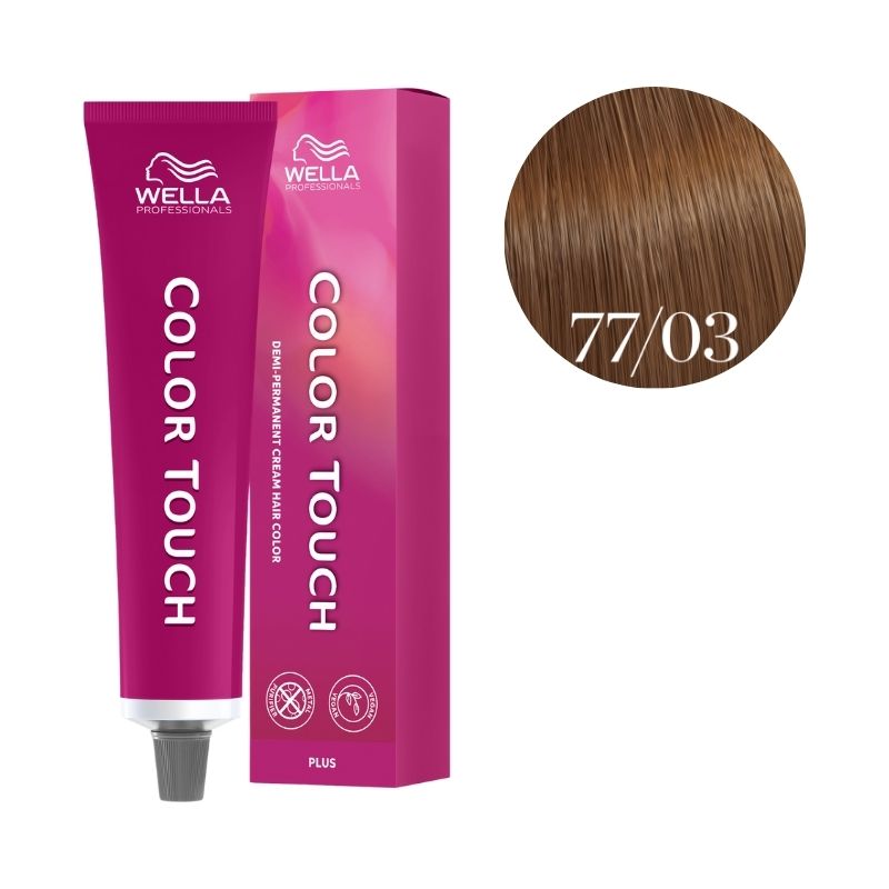 Kleuring Color Touch Plus Middenblond Intens Natuurlijk Goud 77/03 Wella 60 ml