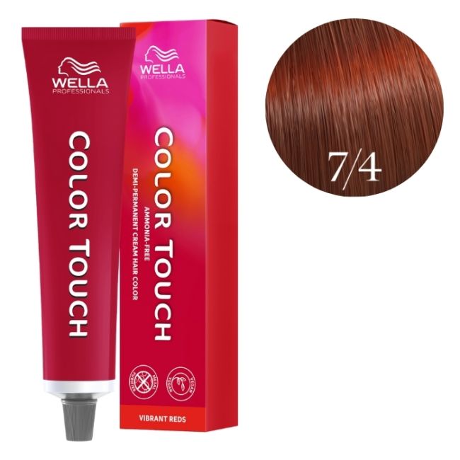 Coloración Color Touch Vibrant Reds Rubios Medio Cobrizo 7/4 Wella 60ml