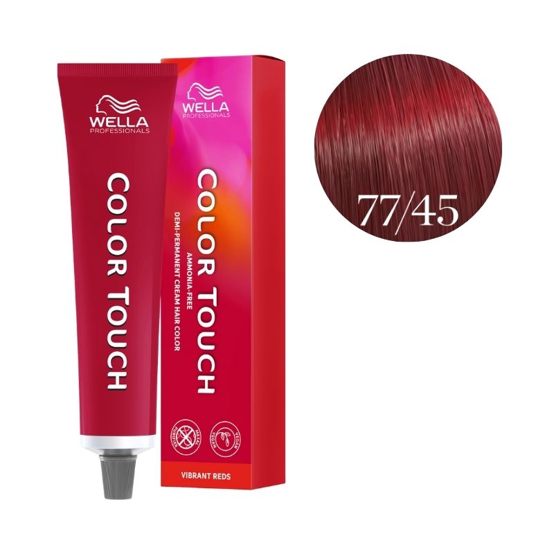 Kleuring Color Touch Levendige Rode Tinten Medium Blond Koper Mahonie Intens 77/45 Wella 60ml