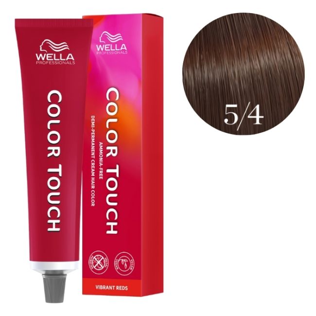 Colorazione Color Touch Vibrant Reds Castano Chiaro Ramato 5/4 Wella 60ml