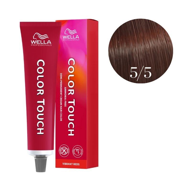 Kleuring Color Touch Vibrant Reds Lichtbruin Mahonie 5/5 Wella 60 ml