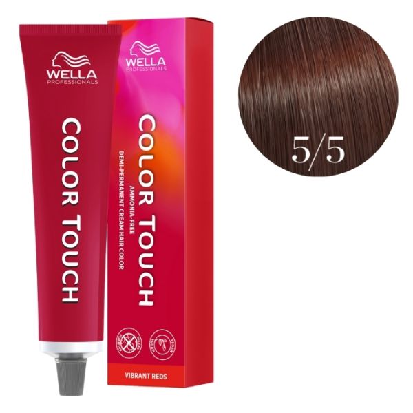 Kleuring Color Touch Vibrant Reds Lichtbruin Mahonie 5/5 Wella 60 ml Kleuring Color Touch Vibrant Reds Lichtbruin Mahonie 5/5 Wella 60 ml