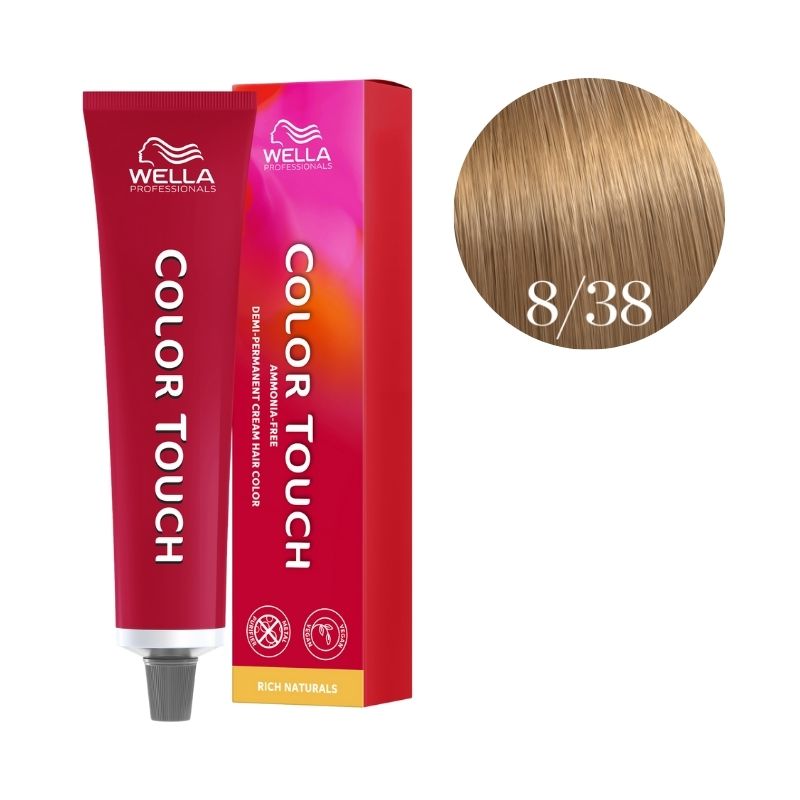 Colorazione Color Touch Rich Naturals Biondo Chiaro Dorato Perlato 8/38 Wella 60ml