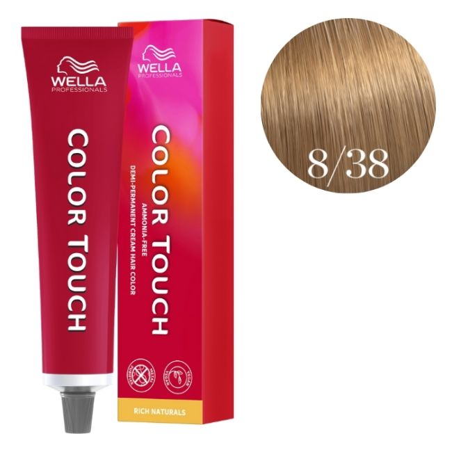 Colorazione Color Touch Rich Naturals Biondo Chiaro Dorato Perlato 8/38 Wella 60ml