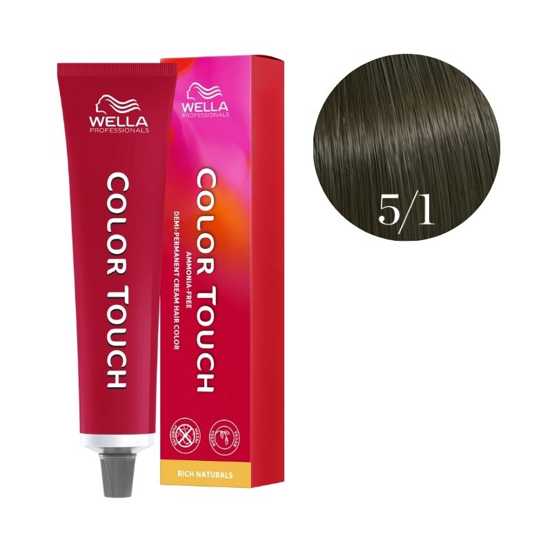 Coloración Color Touch Rich Naturals Castaño Claro Ceniza 5/1 Wella 60ml