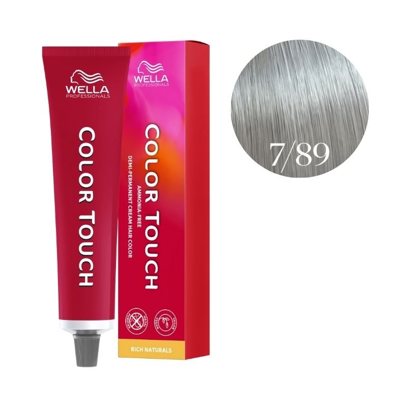 Coloración Color Touch Rich Naturals Rubia Media Perlada Ahumada 7/89 Wella 60ml
